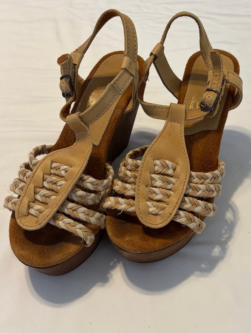 Women’s Tan Rope Wedge Sandals